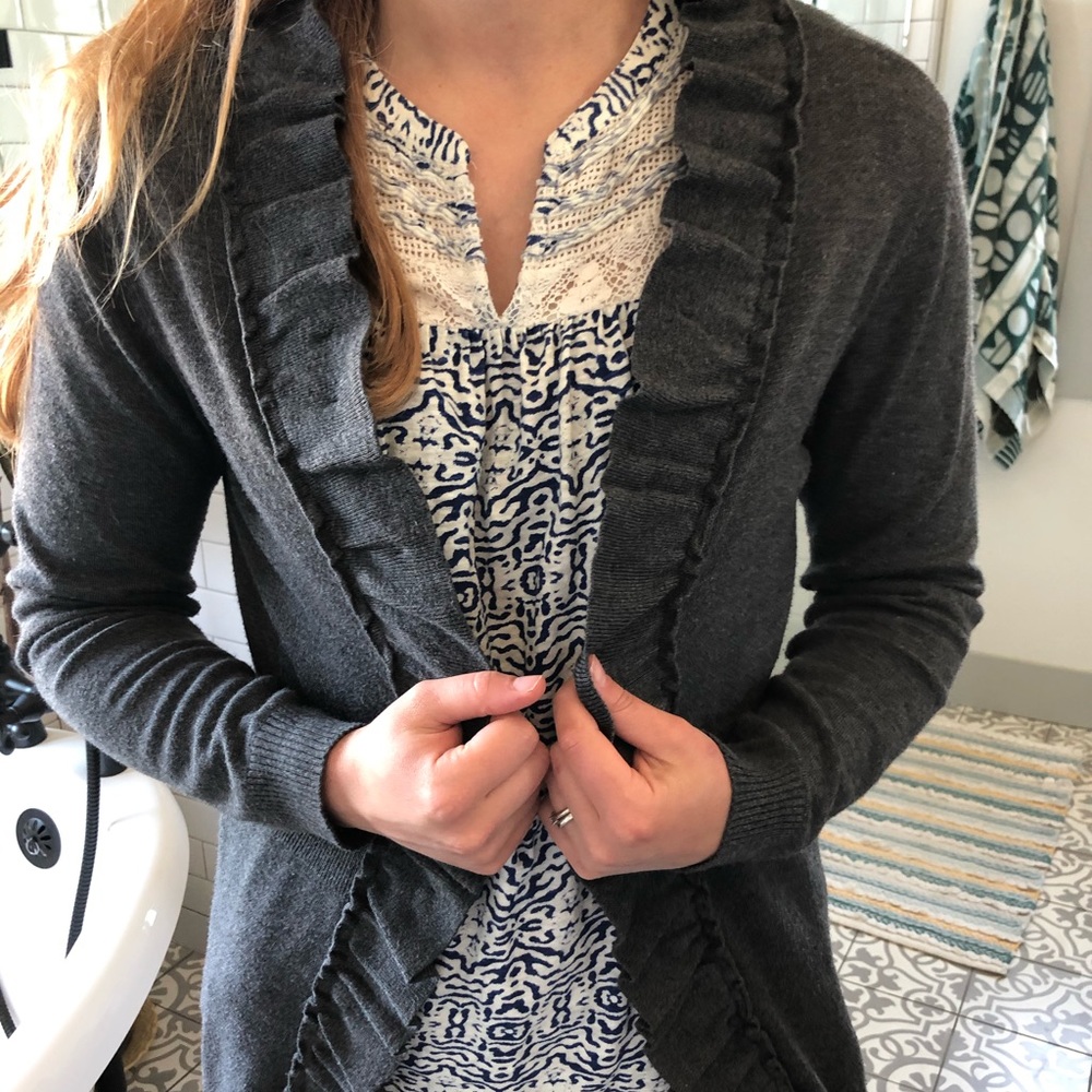 Long gray cardigan